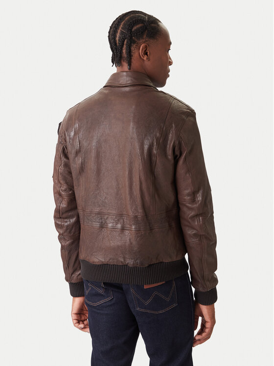 Aeronautica Militare Aeronautica Militare Lederjacke 252PN0846U100839 Braun Regular Fit