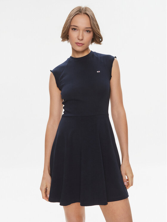 Tommy Jeans Kleid für den Alltag DW0DW17928 Dunkelblau Regular Fit 