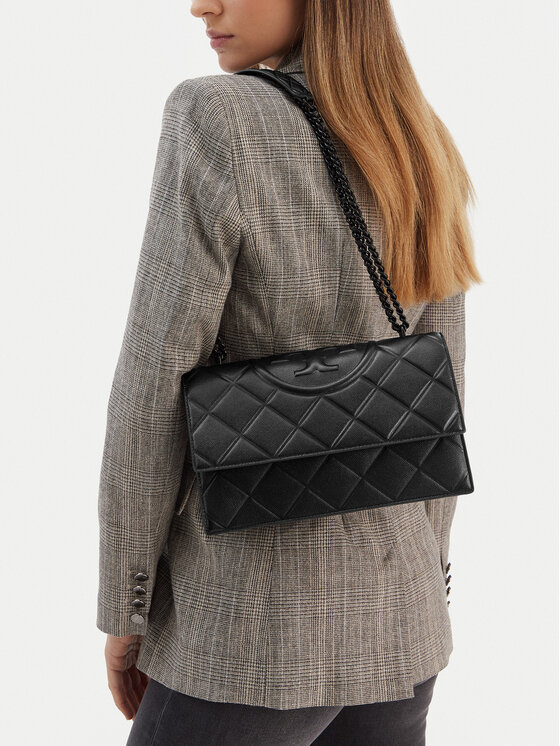 Tory Burch Geantă Fleming Soft Grain Convertible Shoulder Bag 169791 Negru