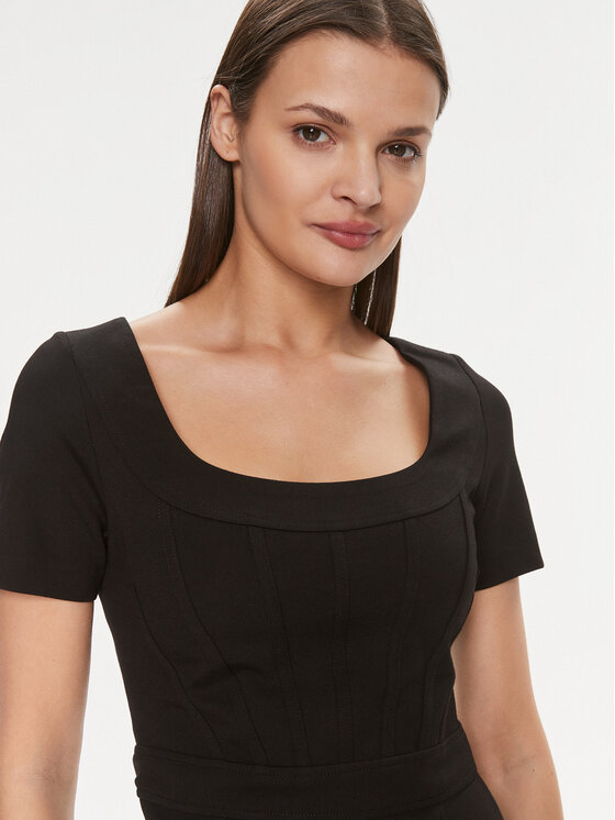 Guess Guess Kleid für den Alltag W4RK15 KBJP2 Schwarz Regular Fit