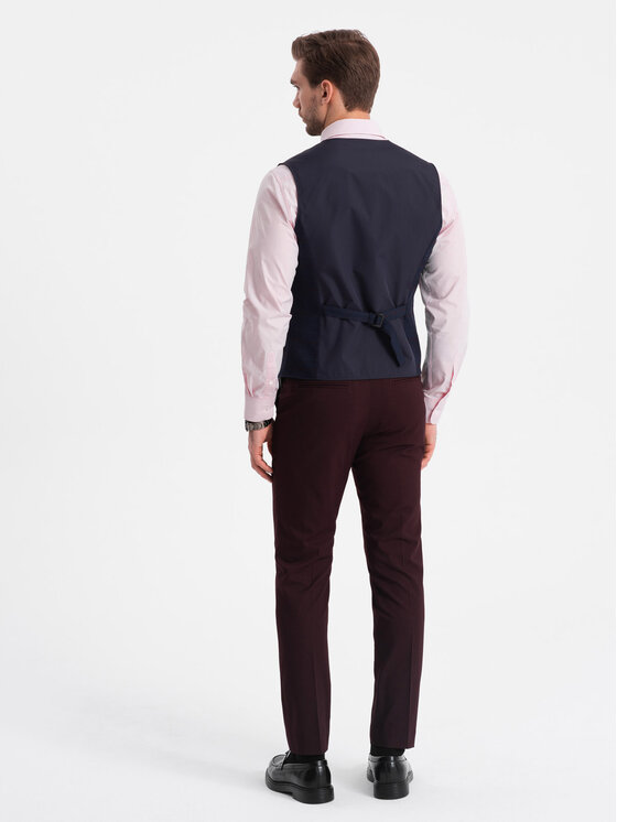Ombre Ombre Kamizelka OM-BLZV-0123 Granatowy Fitting Fit