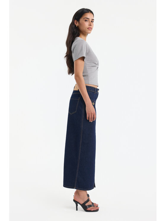 BENU BENU Spódnica jeansowa Prosta Granatowy Slim Fit