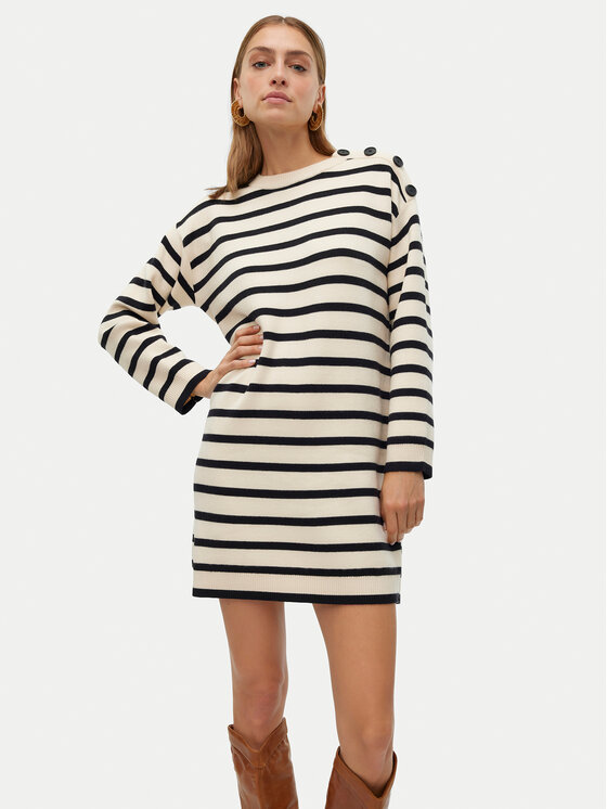 Vero Moda Vero Moda Pletena obleka Saba 10309307 Bež Loose Fit