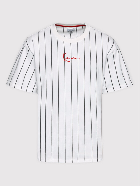 Karl Kani Karl Kani T-shirt Signature Pinstripe 6030152 Bijela Regular Fit