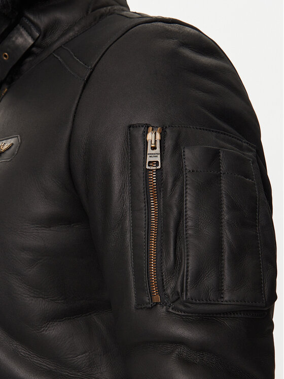 Aeronautica Militare Aeronautica Militare Fellmantel 242PN1621763 Schwarz Regular Fit