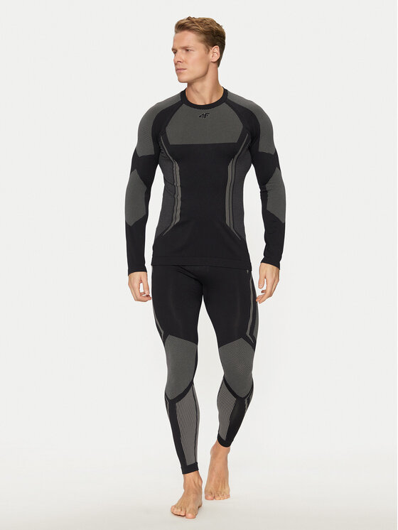 4F 4F Lenjerie de corp termoactivă partea de sus 4FWAW24USEAM165 Negru Slim Fit