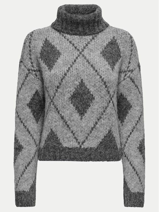JDY JDY Bluză cu gât Zoey 15330718 Gri Loose Fit
