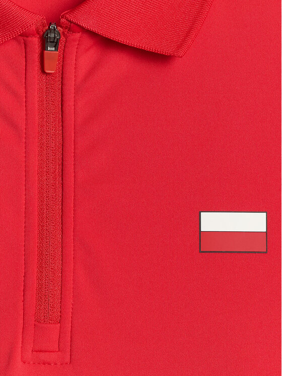 4F 4F Polo STREFA KIBICA Czerwony Slim Fit