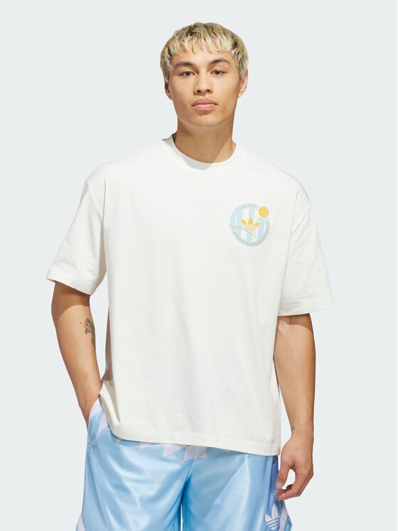 adidas adidas T-Shirt Basketball Crest Tee Biały Oversize