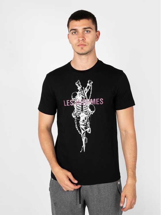 Les Hommes Les Hommes T-Shirt LBT1025700P Μαύρο Regular Fit
