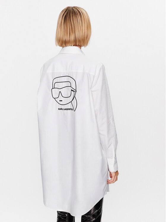 KARL LAGERFELD KARL LAGERFELD Srajca Ikonik 2.0 230W1600 Bela Oversize