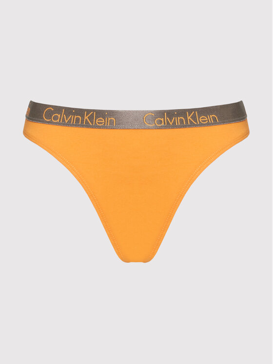 Calvin Klein Underwear Calvin Klein Underwear Stringi 000QD3539E Pomarańczowy