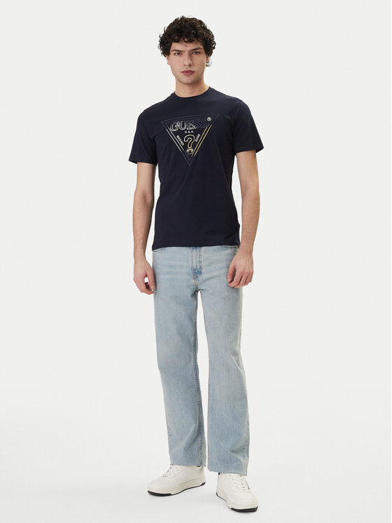 Guess Guess T-shirt M6GI11 K2992 Tamnoplava Slim Fit