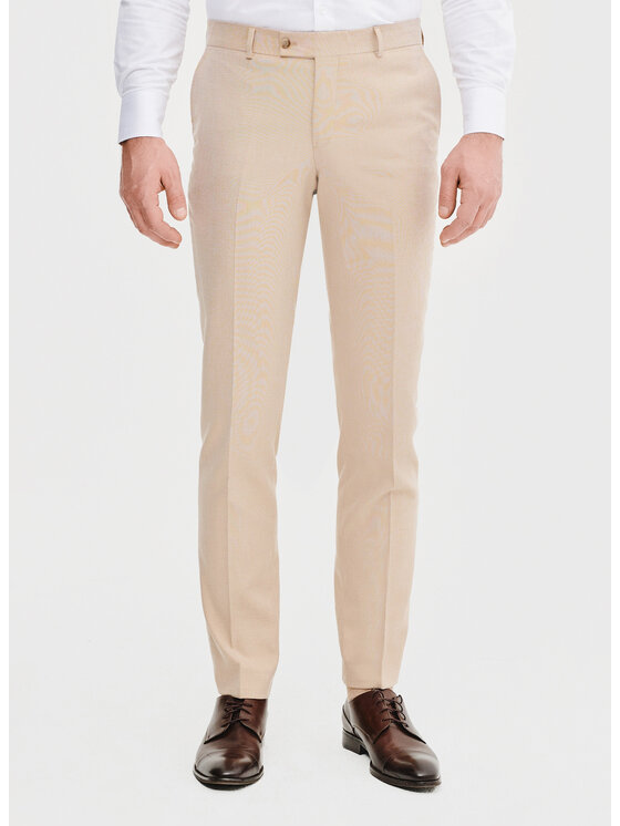 Pako Lorente Pako Lorente Spodnie garniturowe P25SF-6G-009 Beżowy Slim Fit
