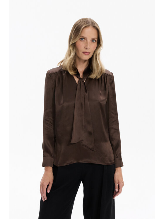 Deni Cler Milano Deni Cler Milano Bluzka W-DC-1455-F5-B2-78-1 Brązowy Regular Fit