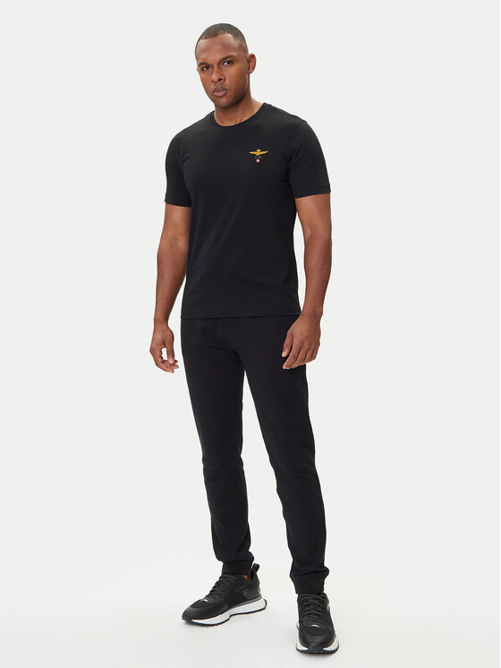Aeronautica Militare Aeronautica Militare Marškinėliai 252TS1580UJ00372 Juoda Regular Fit