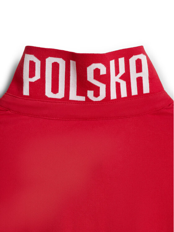 4F 4F Polo STREFA KIBICA Czerwony Regular Fit