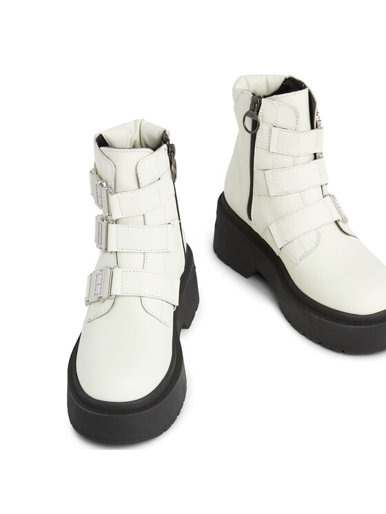 Tommy Jeans Tommy Jeans Botki Tjw Chunky Boot Hardware EN0EN02443 Écru