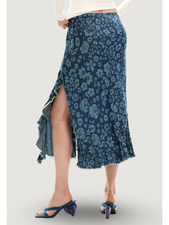 Desigual Desigual Sijonas FAL_ANEM Mėlyna Casual Fit