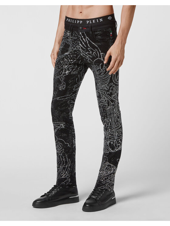 PHILIPP PLEIN PHILIPP PLEIN Džínsy 7563 Čierna Straight Leg