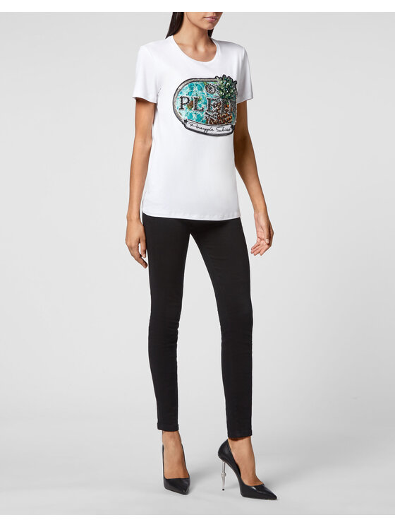 PHILIPP PLEIN PHILIPP PLEIN T-Shirt 5039 Biały Regular Fit