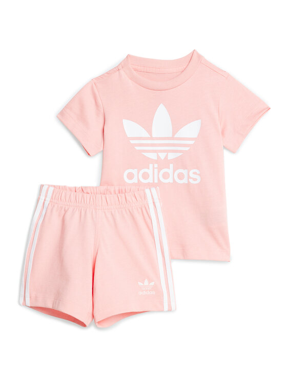 Komplet t-shirt i spodenki adidas, Rozmiar 2/3Y, Różowy, JC6580