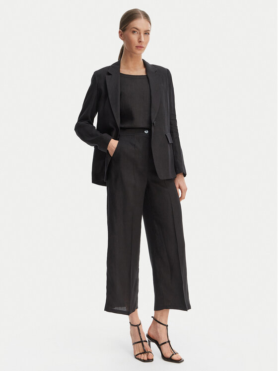 Marella Marella Панталони тип кюлоти Clava 2615131182 Черен Regular Fit