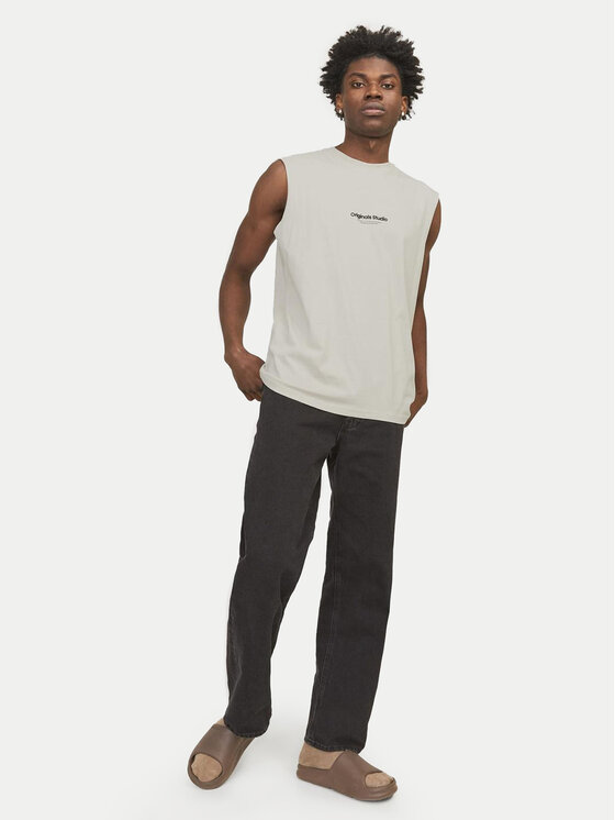Jack&Jones Jack&Jones Tank top marškinėliai Vesterbro 12250430 Smėlio Oversize