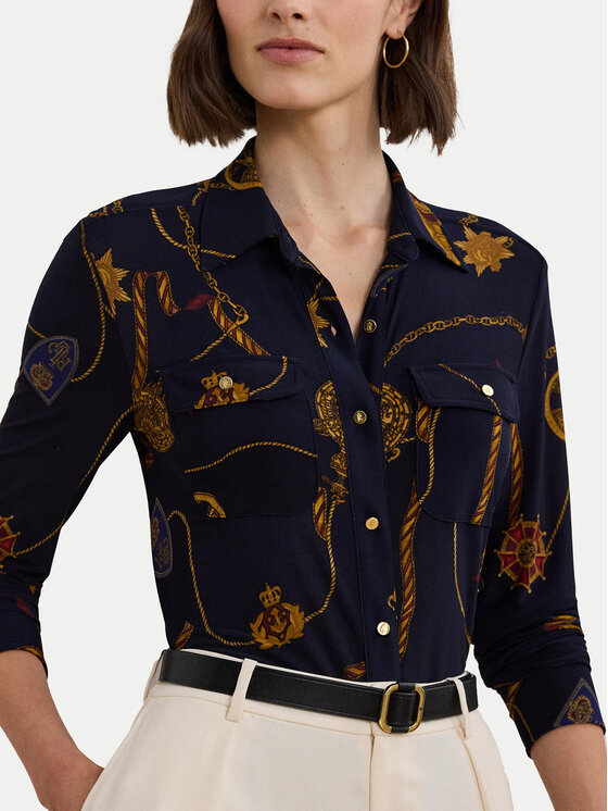 LAUREN RALPH LAUREN LAUREN RALPH LAUREN Srajca 200957607001 Mornarsko modra Slim Fit