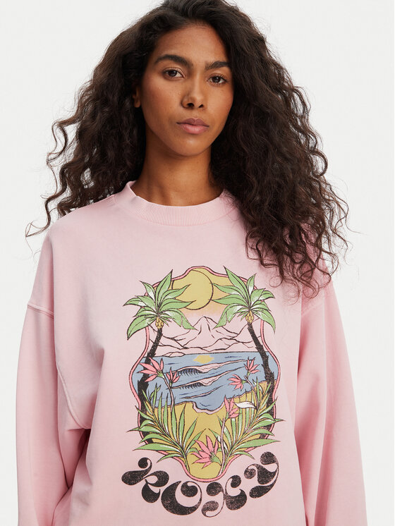Roxy Roxy Pulóver ERJFT04997 Rózsaszín Relaxed Fit