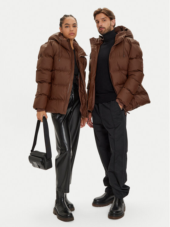 Rains Rains Télikabát Unisex 15120 Barna Regular Fit
