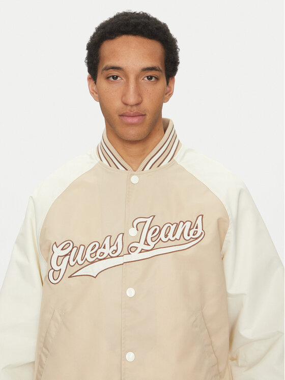 Guess Jeans Guess Jeans Bomber striukė M5GL32 WHAA2 Écru Regular Fit