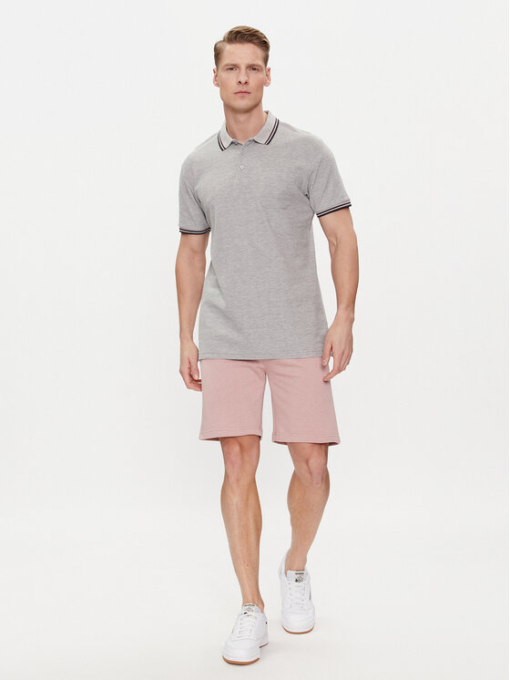 Brave Soul Brave Soul Polo MPS-149COSMO Szary Straight Fit
