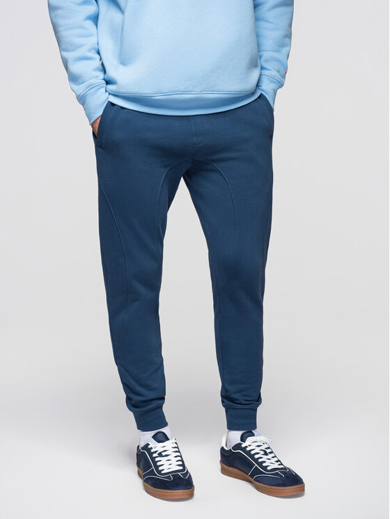 Ombre Ombre Spodnie dresowe OM-PABS-0305 Granatowy Regular Fit