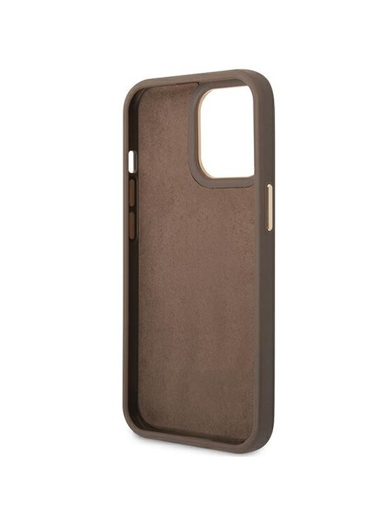 Guess Guess Etui na telefon 4G Vintage Gold Logo Brązowy