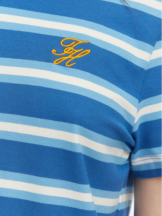 Tommy Hilfiger Tommy Hilfiger T-Shirt Logo Embroidery WW0WW48699 Niebieski Regular Fit