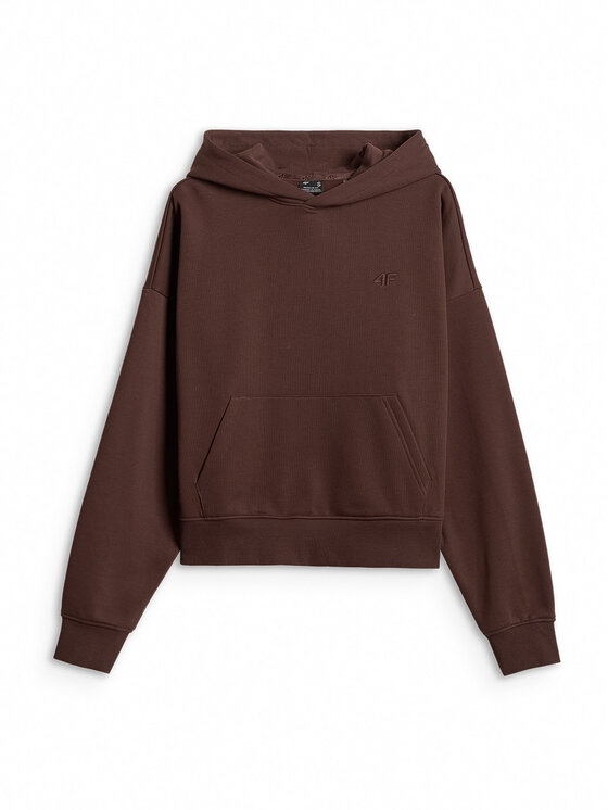 4F 4F Bluza ESSENTIAL 2 Brązowy ciemny Regular Fit