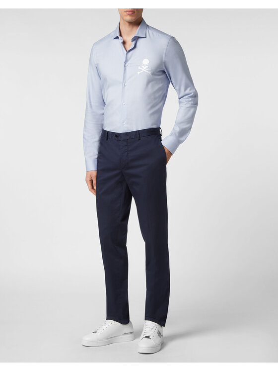 PHILIPP PLEIN PHILIPP PLEIN Chinosy 385 Niebieski jasny Chino Fit
