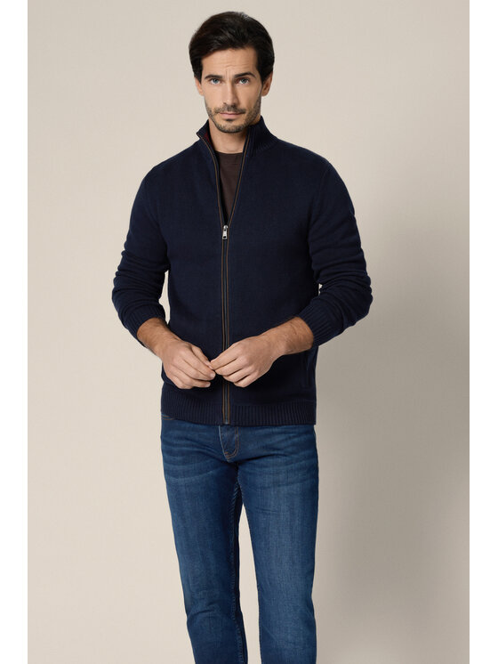 Lancerto Lancerto Sweter Algar SW073225000031 Granatowy Regular Fit