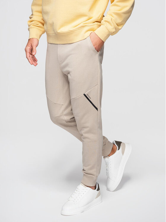 Ombre Ombre Teplákové kalhoty OM-PASK-0280 Béžová Regular Fit