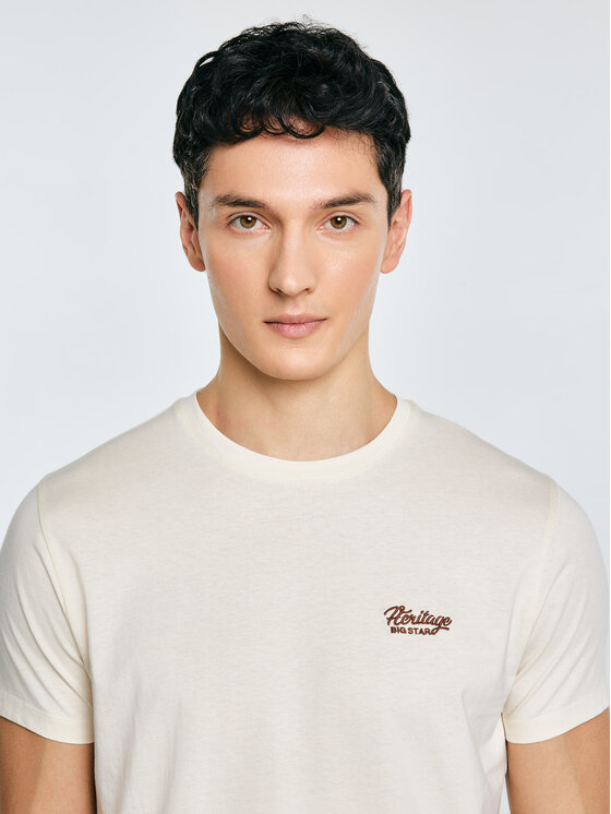 BIG STAR BIG STAR T-Shirt SERER Kremowy Basic Fit