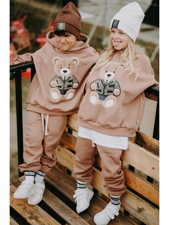 Bejbi Story Bejbi Story Bluza Bluza oversize Harry teddy z kapturem Brązowy Oversize