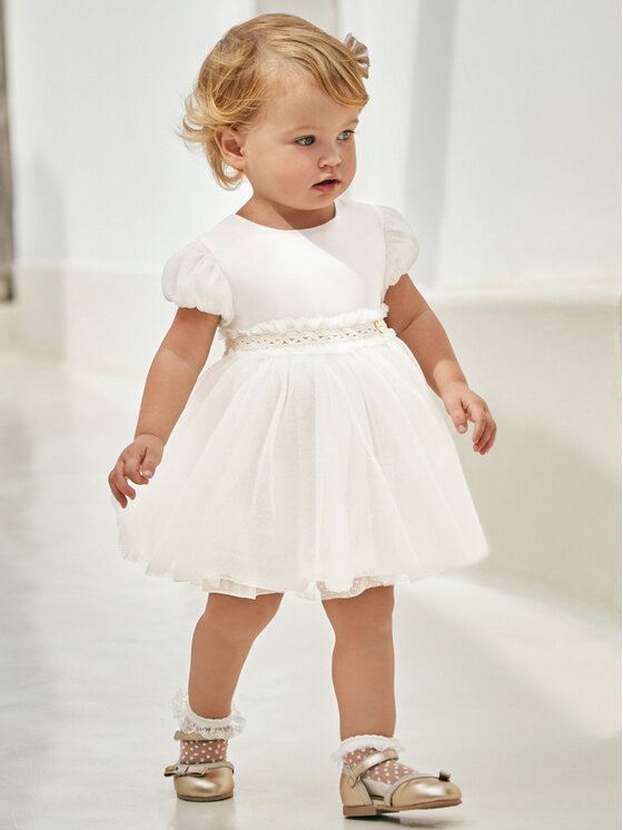 Mayoral Mayoral Elegantes Kleid 01904 Écru Regular Fit