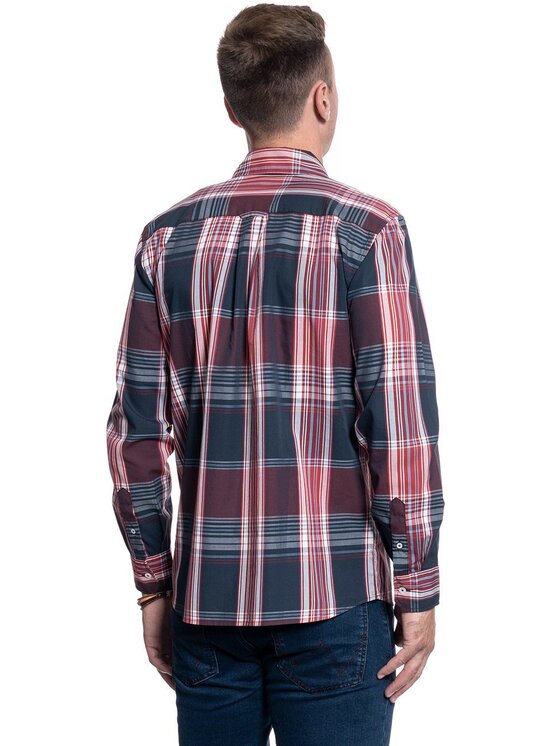 Mustang Mustang Camicia CLEMENS BIG CHECK Rosso Regular Fit