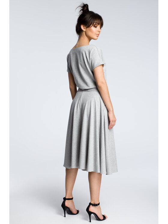 BeWear BeWear Každodenné šaty B067 Sivá Flare Fit