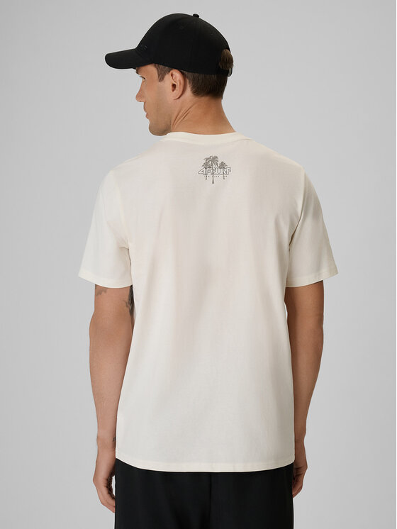 4F 4F T-Shirt CATCH THE WAVE Biały Regular Fit