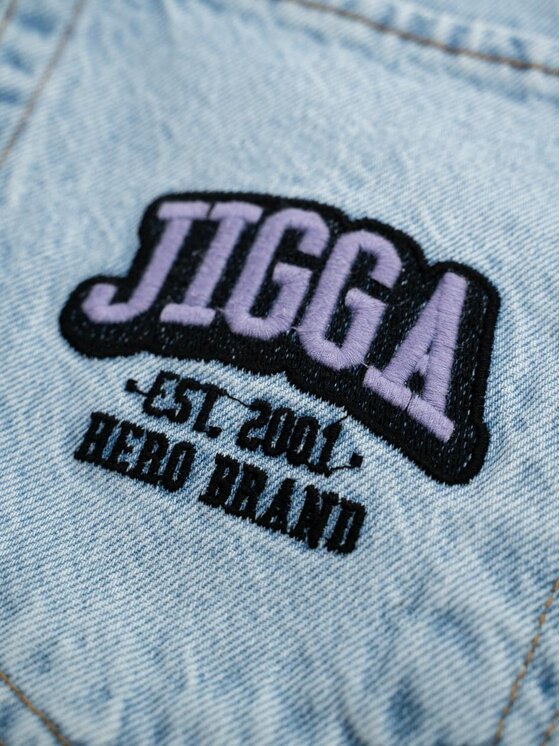 Jigga Wear Jigga Wear Jeansy Marmurkowe Bagy 130751 Niebieski jasny Baggy Fit