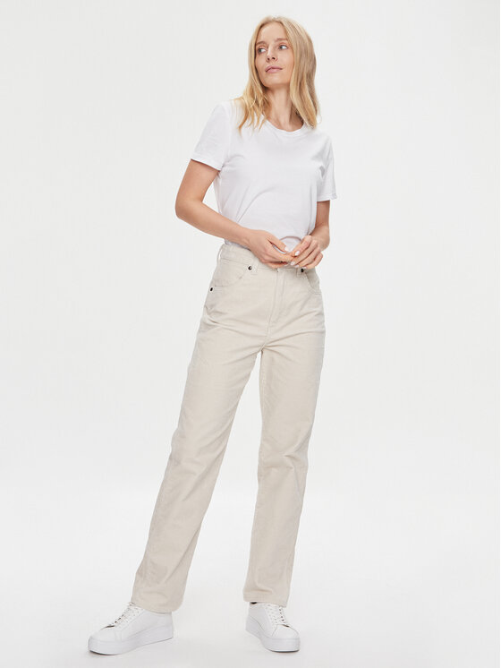 Wrangler Wrangler Jeansy Mom Stright 112342871 Biały Regular Fit