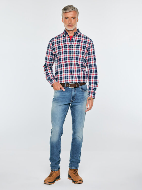 BIG STAR BIG STAR Koszula INDIGEW Czerwony Basic Fit