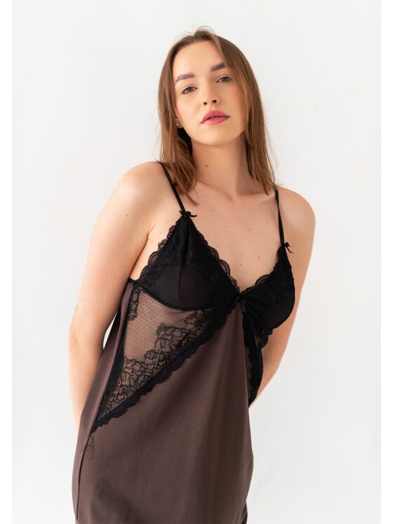 DKaren Lingerie DKaren Lingerie Halka Zuwena2 Brązowy Classic Fit